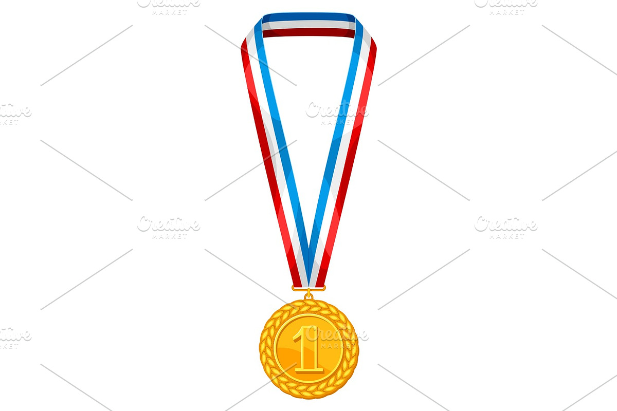 Realistic gold medal. in Objects - product preview 8