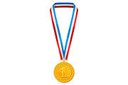Realistic gold medal.