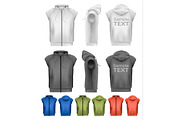Set of male hoodies with zipper.