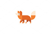 Fox animal orange design illustration logo trends modern flat icon