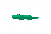 Crocodile in the modern trends of flat Animals style minimalism logo illustrations