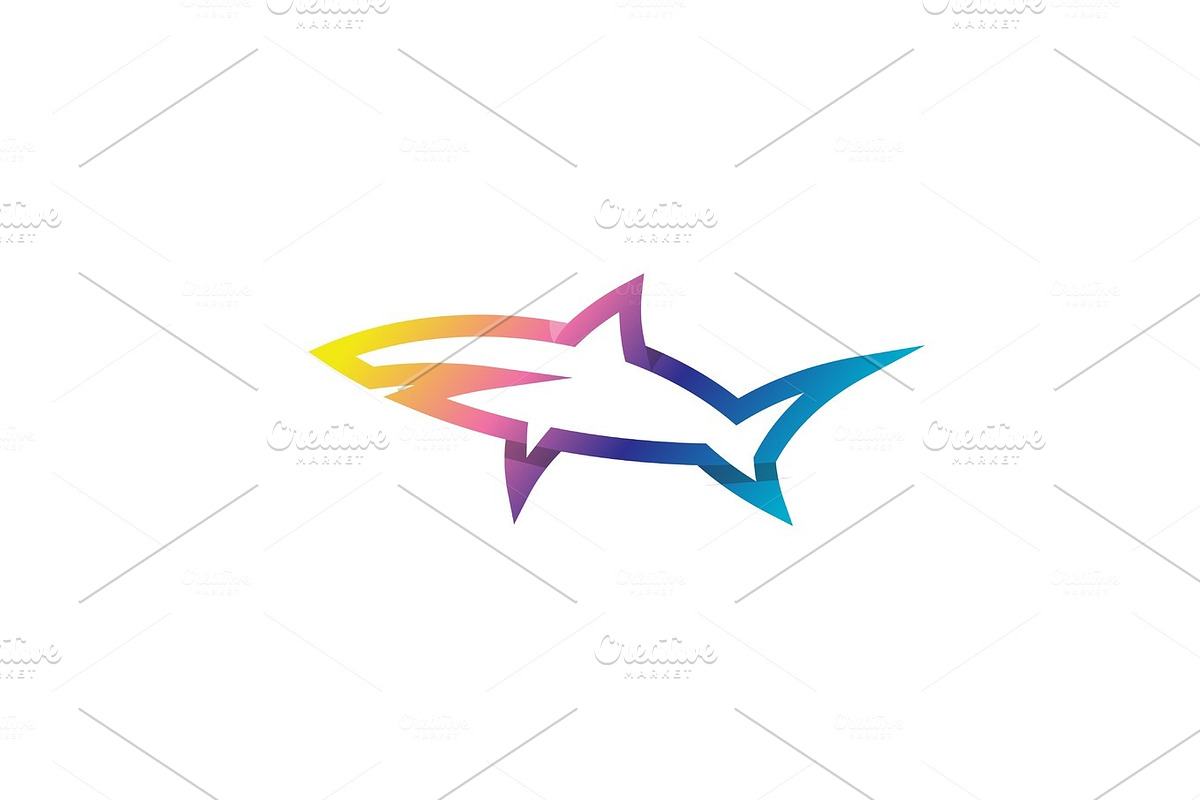 Shark Linear Logo Modern style in Graphics - product preview 8