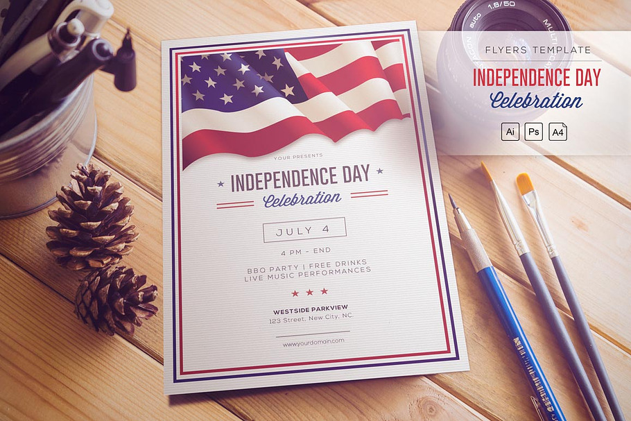 Independence Day Celebration Flyer in Flyer Templates - product preview 8