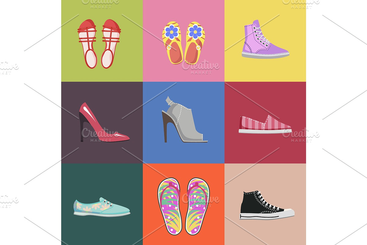 Fashionable Shoes Collection Advertising Poster in Illustrations - product preview 8