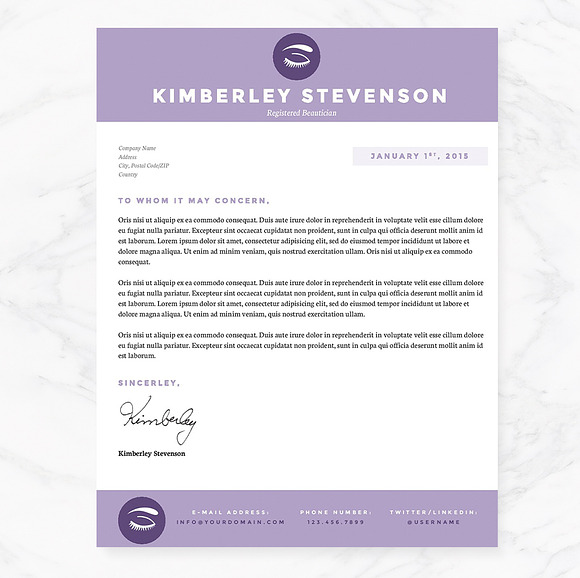 Crisp Purple Resume Template Package in Resume Templates - product preview 1