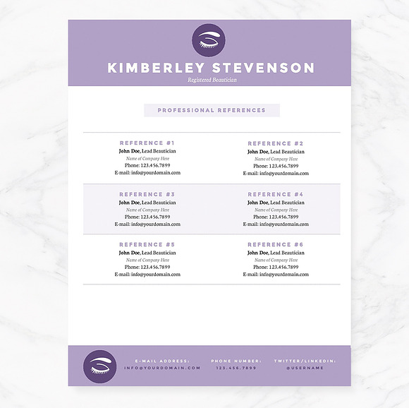 Crisp Purple Resume Template Package in Resume Templates - product preview 3