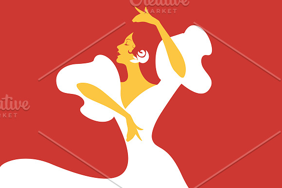 6 Spanish flamenco dancers in Illustrations - product preview 4