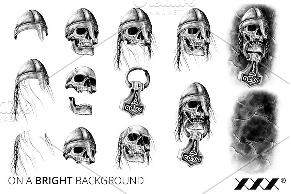 Viking skull celtic pack T-shirt  in Illustrations - product preview 1