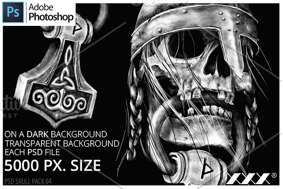 Viking skull celtic pack T-shirt  in Illustrations - product preview 1