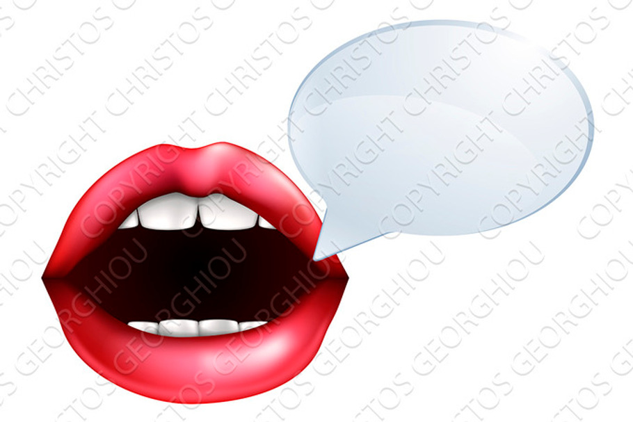 Mouth or lips talking  in Illustrations - product preview 8