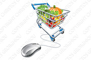Online grocery shopping concept