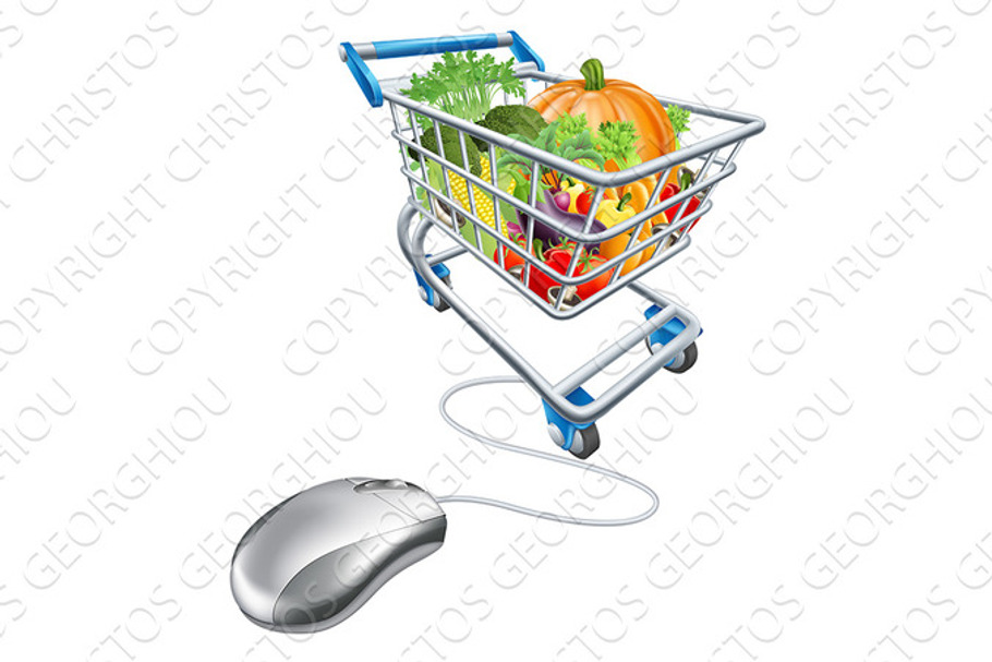 Online grocery shopping concept in Illustrations - product preview 8