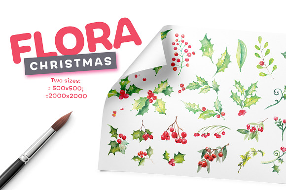 Watercolor Christmas Bundle - $13 in Illustrations - product preview 9