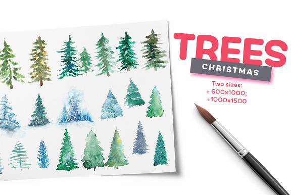 Watercolor Christmas Bundle - $13 in Illustrations - product preview 11