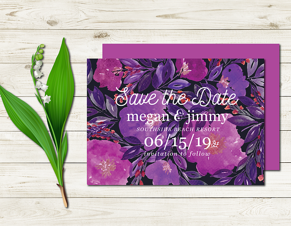 Wedding Invitation Suite Flowers in Wedding Templates - product preview 2