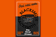 Color vintage blacksmith banner