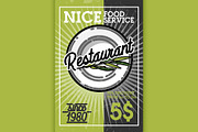 Color vintage restaurant banner