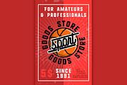 Color vintage sport goods banner