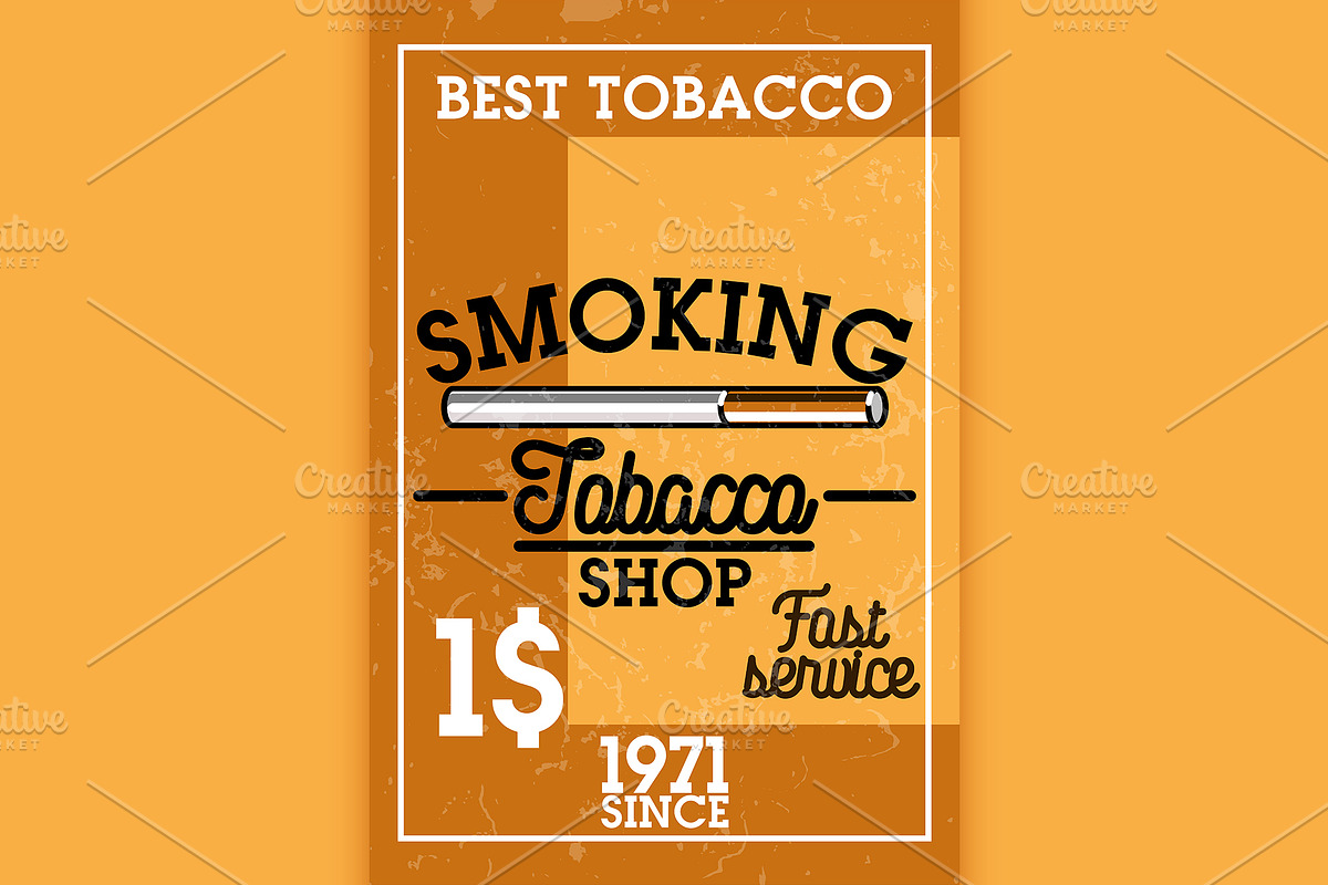 Color vintage tobacco shop banner in Illustrations - product preview 8