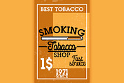 Color vintage tobacco shop banner