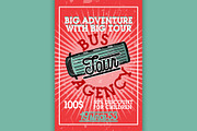 Color vintage tour agency banner