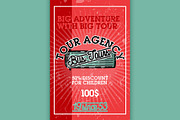 Color vintage tour agency banner