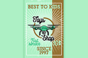 Color vintage toys shop banner