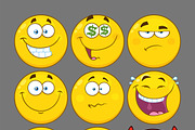 Yellow Emoji Face. Collection 2