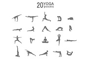 Yoga poses silhouette.