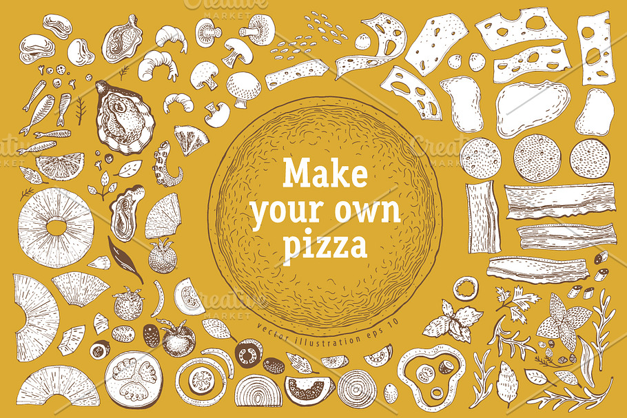 Pizza Vector Creator in Illustrations - product preview 8