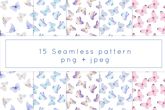 Butterfly Watercolor collection in Illustrations - product preview 4