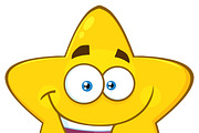 Happy Yellow Star Character