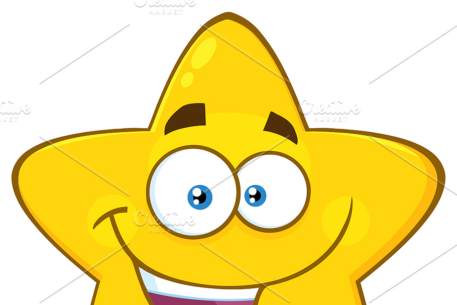 Happy Yellow Star Character in Illustrations - product preview 8