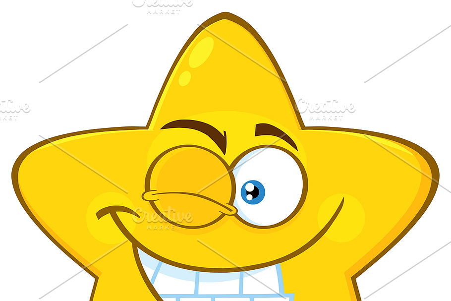 Smiling Yellow Star Character in Illustrations - product preview 8
