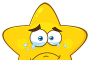 Crying Yellow Star With Tears