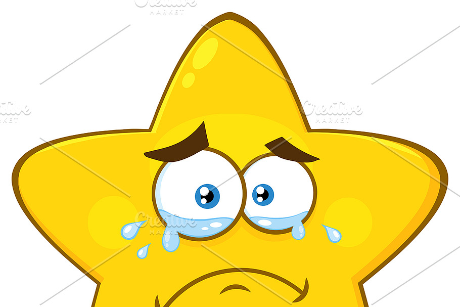 Crying Yellow Star With Tears in Illustrations - product preview 8