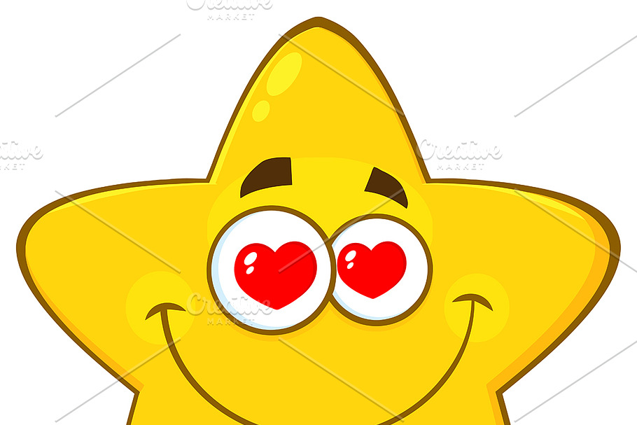 Loving Yellow Star Character  in Illustrations - product preview 8