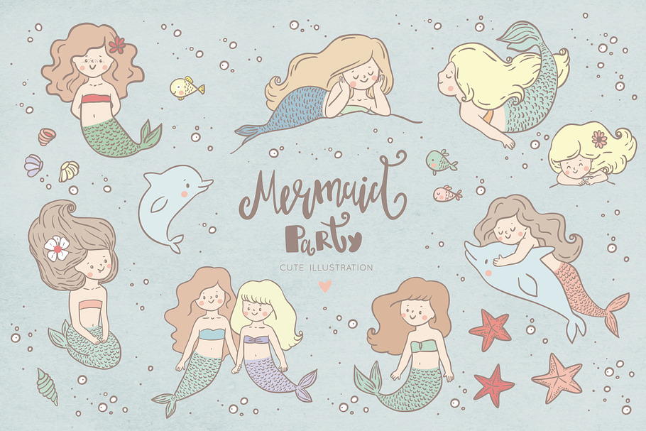 little mermaid in Illustrations - product preview 8