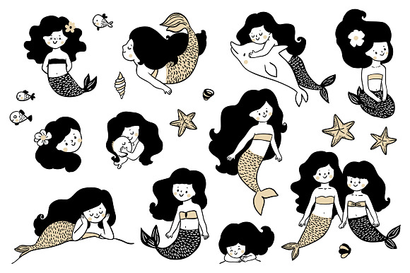 little mermaid in Illustrations - product preview 2