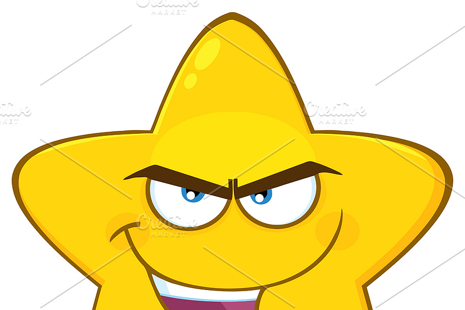 Evil Yellow Star Character  in Illustrations - product preview 8