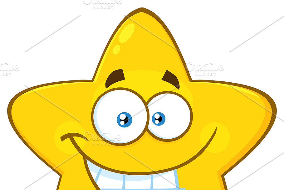 Yellow Star With Smiling Expression in Illustrations - product preview 8