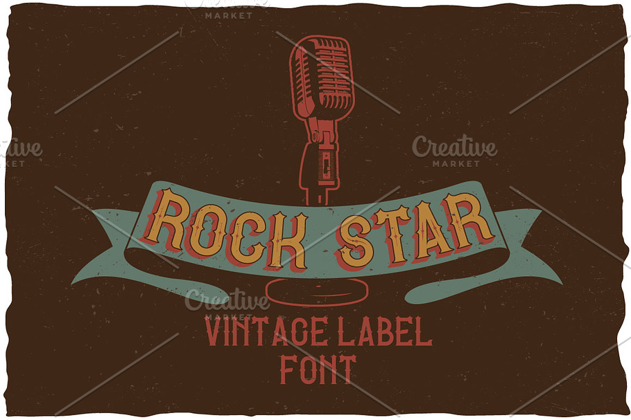 Rock Star Vintage Label Typeface in Display Fonts - product preview 8