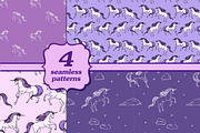 Four unicorn patterns