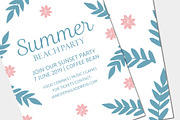 Floral Party Poster Invite Mockup