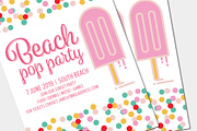 Party Invite Poster Ice Cream Mockup