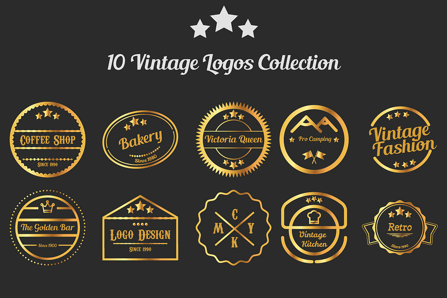 10 Vintage Logos Collection in Logo Templates - product preview 8
