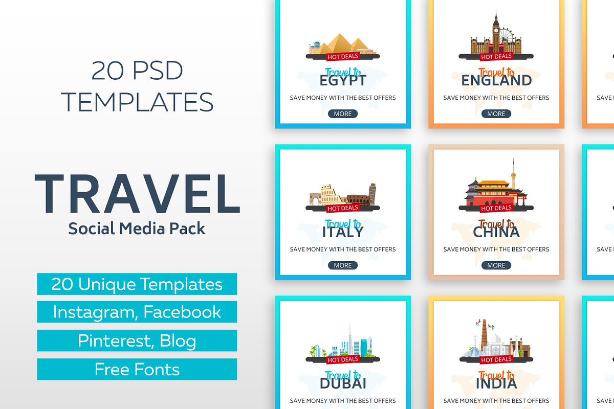 Travel Social Media Pack in Instagram Templates - product preview 8