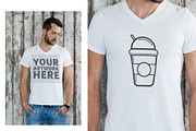 Man In T-Shirt With Graphic Mockup