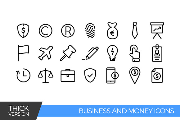 Business and money thick icons in Icons - product preview 1