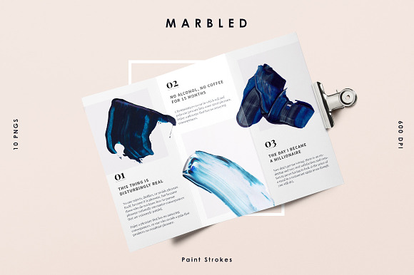 Blue Marbled; Paint Strokes in Objects - product preview 4